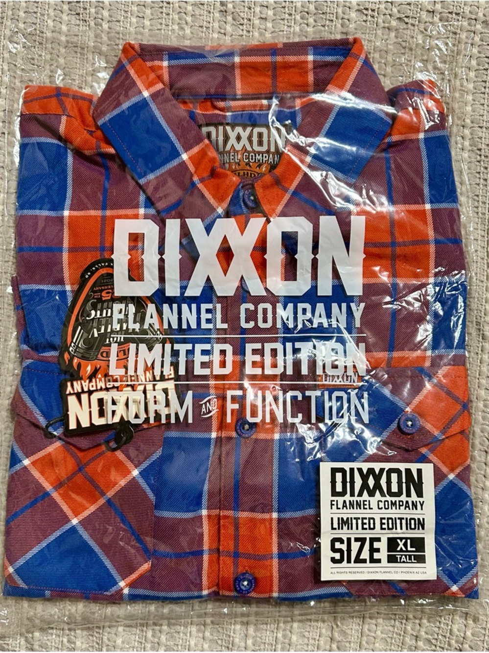 BNIB Dixxon Flannel J&L Harley-Davidson 25th Anniversary Boat Tail XL TALL